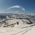 Parapente en hiver sur la station de st Leger